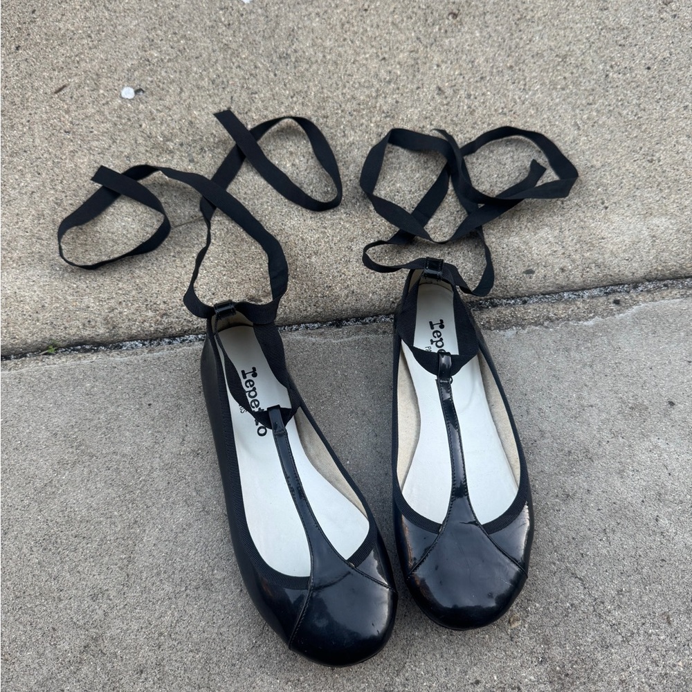 Repetto Black Ballet Flats Mary Jane